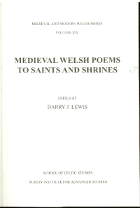 Medieval Welsh Poems to Saints and Shrines